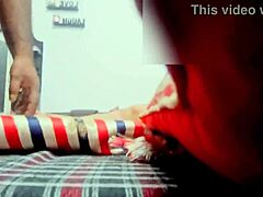 Newly married chubby wife pounded hard in bedroom! Loud moans!