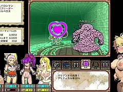 Anime Hentai Game with 4 Bitches in Dungeon Exploration