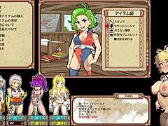 Anime Hentai Game with 4 Bitches in Dungeon Exploration