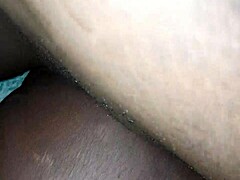 Thick Cumshot Explodes from Ebony Sideways Creampie Fuck