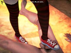 in hotel transylvania mavis dracula gives shoejob and footjob in 3d porn