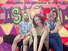 Friend Visits For Podcast Gets Fucked By Couple!