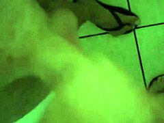 Witness intense solo action in the bathroom.