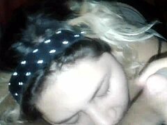 I perform oral on my cuckold's small dick, leading to a cumshot.