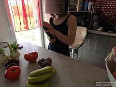 Dazzlingfacegirl tries cucumber in pussy for first time.