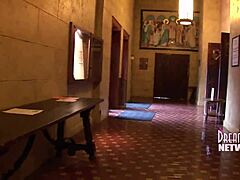 Yo, wanna see this wild teen flash her big tits in a church?