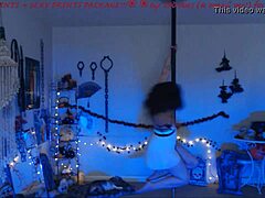 alexa kitten performs pole dancing in three different outfits during her solo clothed routine