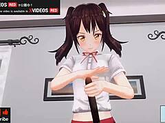 uncensored japanese hentai anime handjob and blowjob, asmr with earphones recommended! 🎧