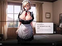 Big Tits Blonde Maid Seduces Paranoic Master