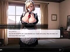 Big Tits Blonde Maid Seduces Paranoic Master