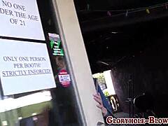 Gloryhole babe takes big cock for creampie in steamy hardcore encounter with black stud