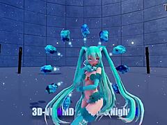 Blue K Nights in Cat Fate Cosplay with Miku Girls