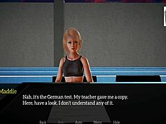 Exploring adventures in My New Family episode 19 with a blonde teen character.