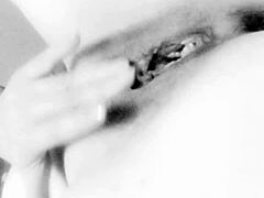 oh god i fuck myself with dildo in my big natural tits close up homemade sexy way