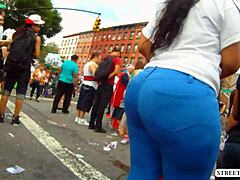 Beautiful Brunette MILF Walks Excitingly In The Street