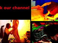 She enjoys deepthroating his big cock, causing her to moan loudly with pleasure in this passionate couple scene.