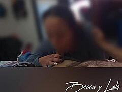 latina wife gives irresistible blowjob and handjob