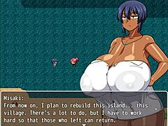 Tanned girl Natsuki achieves happy ending in hentai game episode