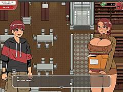 nerdy girl gives public handjob in library