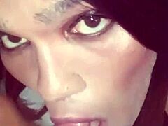 Blonde Brazilian Shemale Sucked and Swallows Every Drop