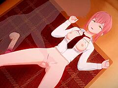 小姐Makima在3D本子中手指和舔阴时呻吟 😍