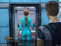 Stranded In Space: Red Haired Step Sister Bathes In Shower.