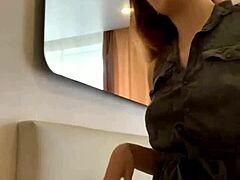 Young Russian redhead bitch dances seductively and teases on camera for attention