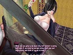 horror mansion episode 1 features footjob under desk in anime hentai game