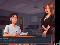 Brunette babe shows big ass in roleplay.