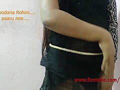 tamil girl rohini teases in daring black lingerie on camera