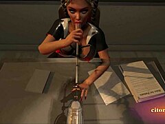citor3 3d vr game unfolds. blonde latex nurse sucks cum through a tight probe.