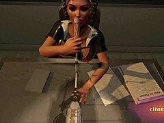 citor3 3d vr game unfolds. blonde latex nurse sucks cum through a tight probe.
