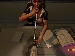 citor3 3d vr game unfolds. blonde latex nurse sucks cum through a tight probe.