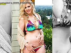 哇，Julia Ann火辣比基尼拍摄，大胸深沟暴露，太性感了！