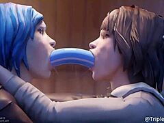 Animated 3D Lesbian Yuri Kissing Scene