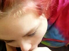 Real teen Hannah enjoys sucking candy