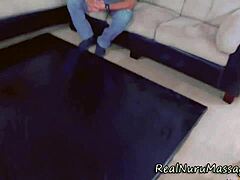 masseuse hottie gets jizzy in hardcore nuru session