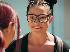 Bitchy girls dominate nerd teen in wild lesbian orgy! 🔥