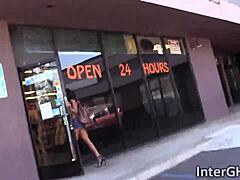 Ebony slut Anya Ivy gives interracial glory hole blowjob