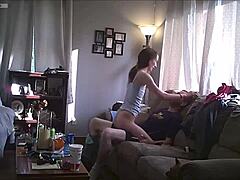 amateur cheating wife caught riding hard in homemade clip