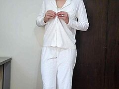 Lingerie dildo fuck ass closeup