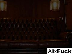 alix lynx uses a glass toy to satisfy her wet pussy