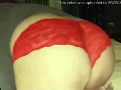 My red panties barely cover my juicy pussy. Watch me tease in this homemade solo.