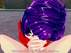 misato katsuragi gives blowjob and shows boobs in evangelion short