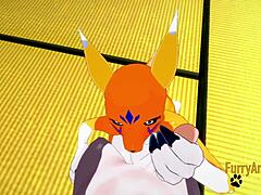 in this digimon hentai, taomon gives boobjob, handjob, blowjob, and gets fucked in pov