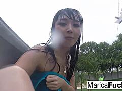 Marica Masturbates in Sexy Lingerie by the Mirror