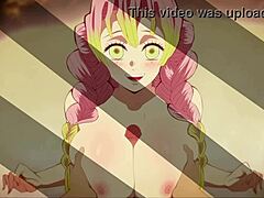 mitsuri feels intense pleasure as tanjiro kisses and titty fucks her