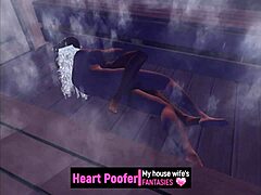 relaxing in the sauna with subtle cartoon vibes