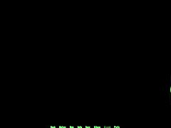 in the public toilet, she gives a rough blowjob while wearing a corset and fishnets