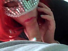 Redhead Wife Sucking Huge Amateur Cock